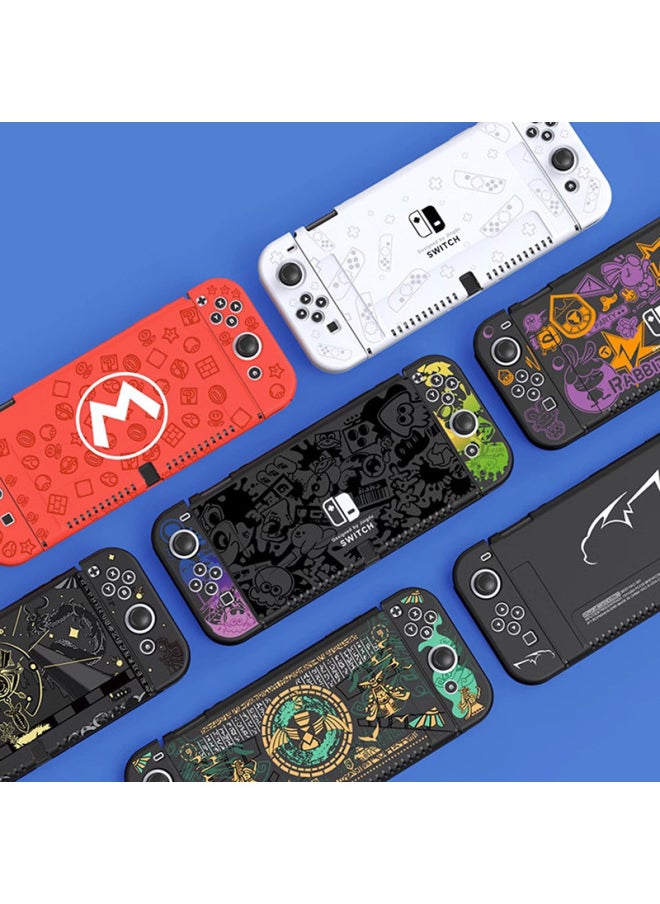 Nintendo Switch Protective Case NS Silicone Case Swicholed Protective Case Case Frosted Handle All-inclusive Soft-Product Color:Default-Model:NS Silicone Soft Shell-]