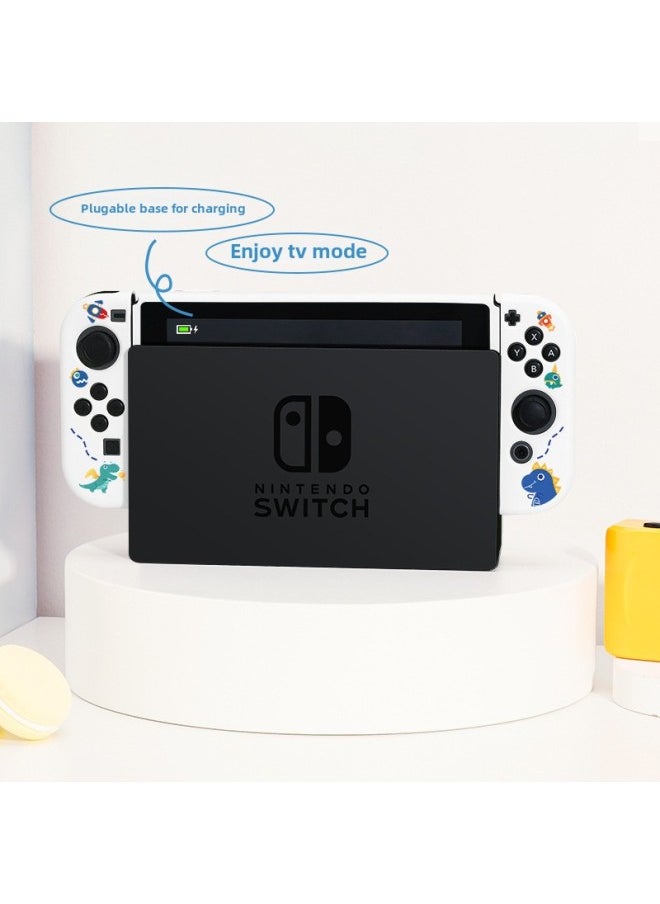 Nintendo Switch Protective Case NS Silicone Case Swicholed Protective Case Case Frosted Handle All-inclusive Soft-Product Color:Default-Model:NS Silicone Soft Shell-]