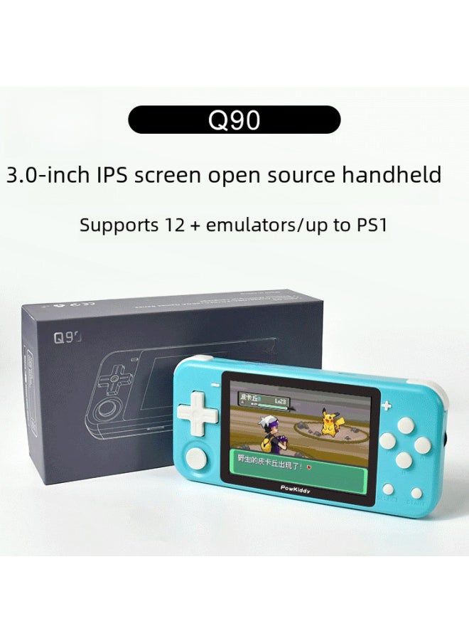 Powkiddy Q90 Vintage Mini Handheld Game Console Ps Joystick Street Fighter Style Retro Digital Computer Game Console-Product Color:Transparent Understanding (Chinese)-Model:Q90-16G Standard