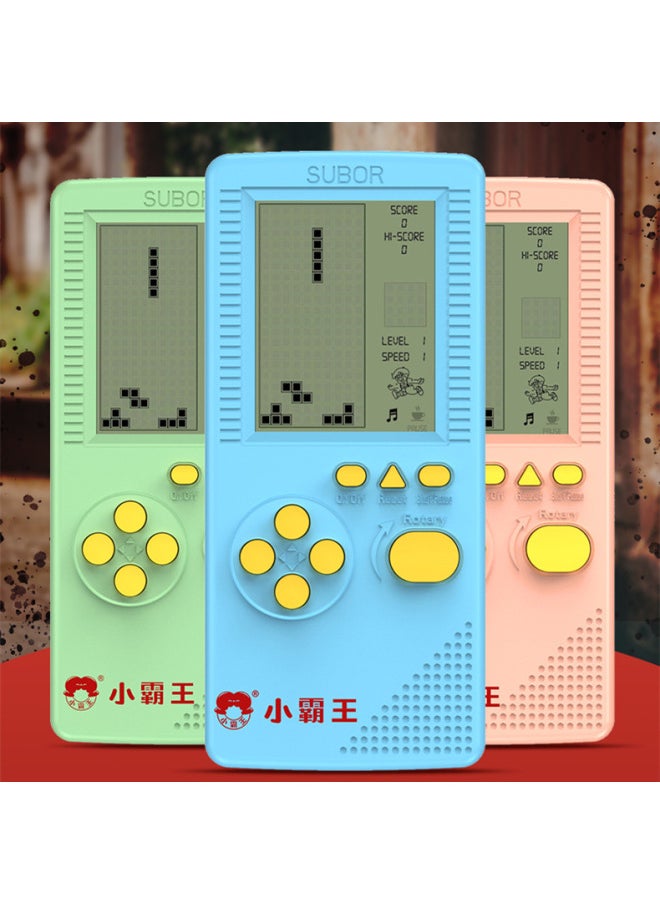 Little Overlord Tetris Handheld Game Machine Children's Portable Large Screen Small Game Machine 4.1 Inch-Product Color:Green-Model:S35