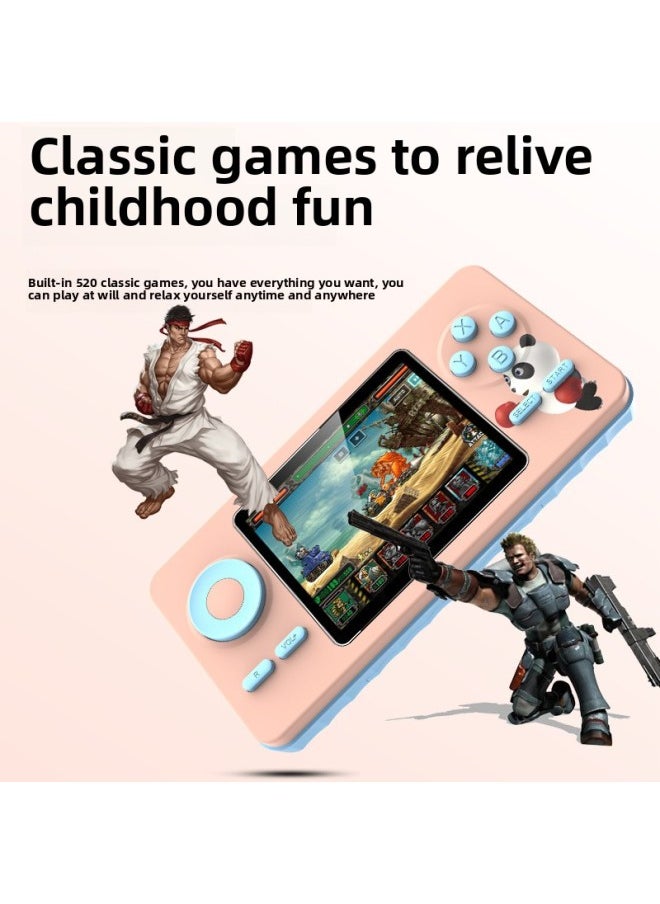 Handheld Game Machine Portable Mini Children's Sup Double Play Nostalgic Retro Classic Fc Built-in 520-in-one-Model:Quality-Singles/Green (520 In One)