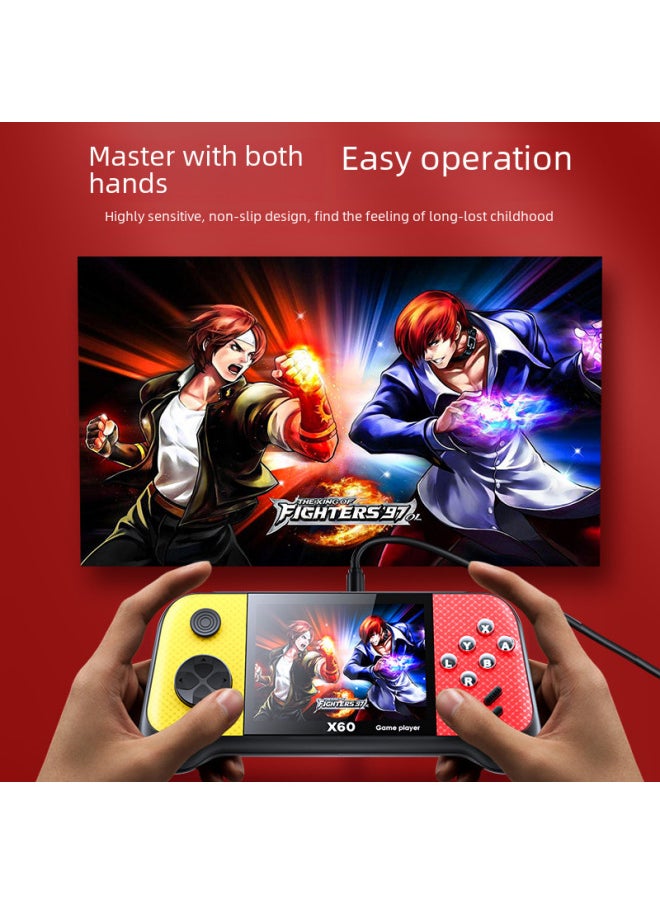 X60 Handheld Arcade Game Machine 4849 Game 3.5 Inch Screen Double Handle Duet Toys Gifts Direct Supply-Model:Blue Singles