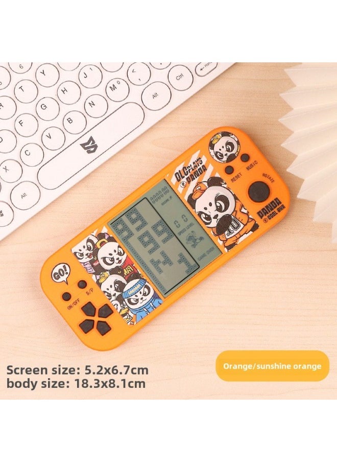 Mini Handheld Game Machine Nostalgic Small Vintage Vintage Keychain Russian Square Machine Toy-Model:4.1 Inch Screen Horizontal Orange F