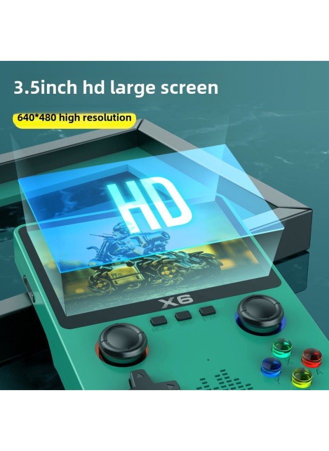 X6 Handheld Game Machine 3.5 Inch Large Screen Retro Classic Dual Rocker Handheld Nostalgic Arcade Mini Portable-Model:No Card [transparent Black]