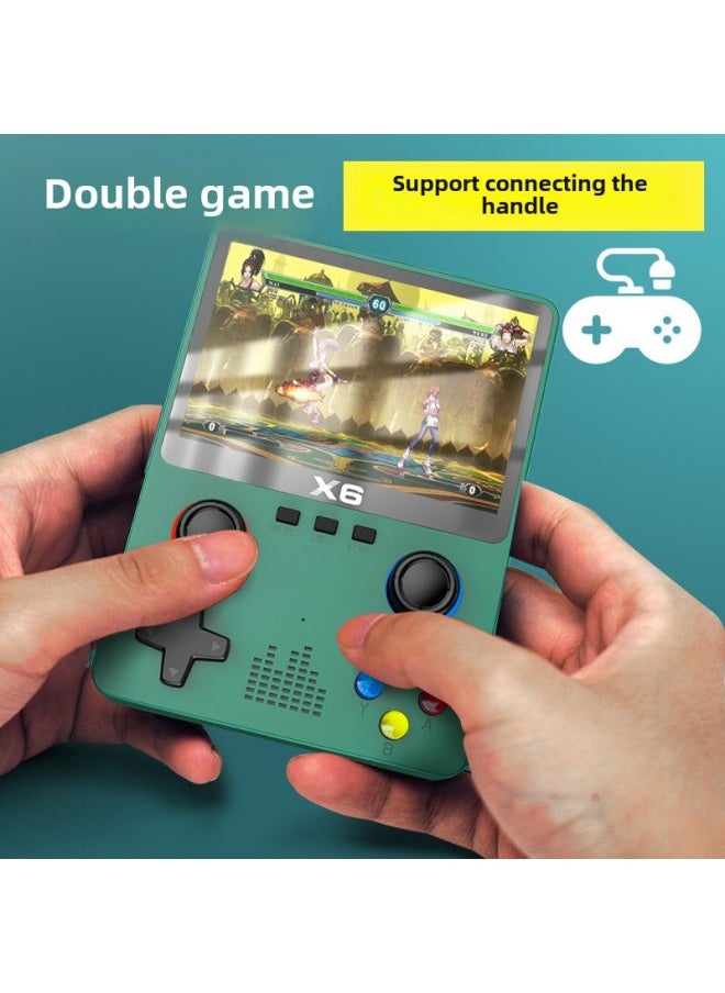 X6 Handheld Game Machine 3.5 Inch Large Screen Retro Classic Dual Rocker Handheld Nostalgic Arcade Mini Portable-Model:No Card [transparent Black]