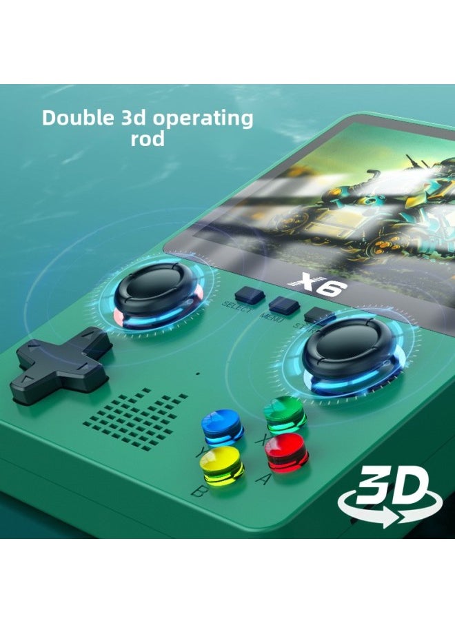 X6 Handheld Game Machine 3.5 Inch Large Screen Retro Classic Dual Rocker Handheld Nostalgic Arcade Mini Portable-Model:No Card [transparent Black]