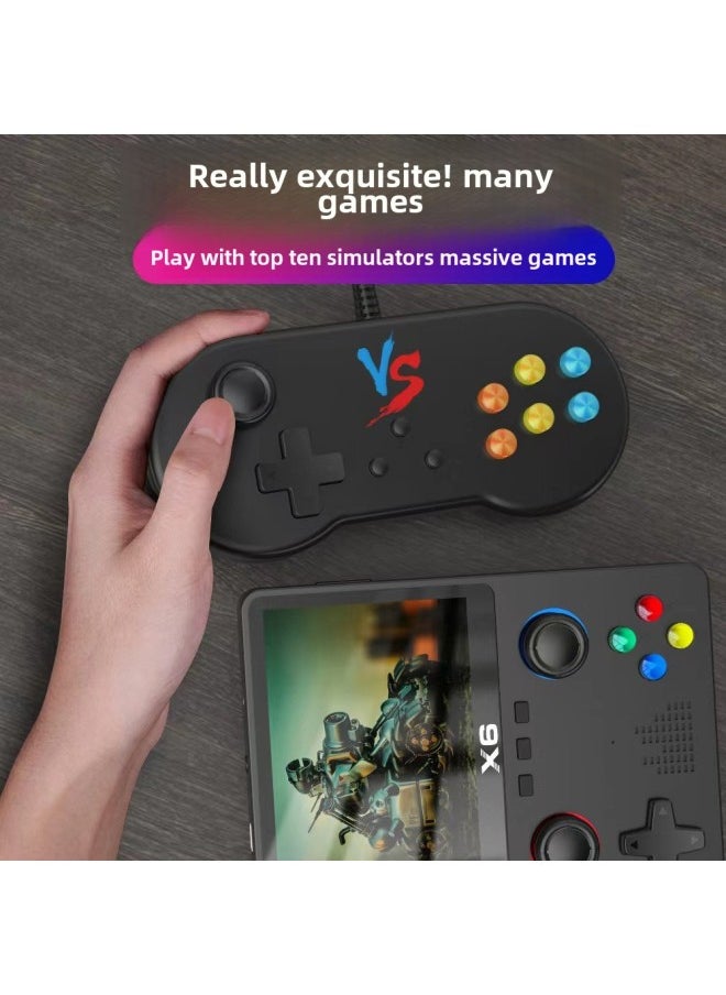 X6 Handheld Game Machine 3.5 Inch Large Screen Retro Classic Dual Rocker Handheld Nostalgic Arcade Mini Portable-Model:No Card [transparent Black]