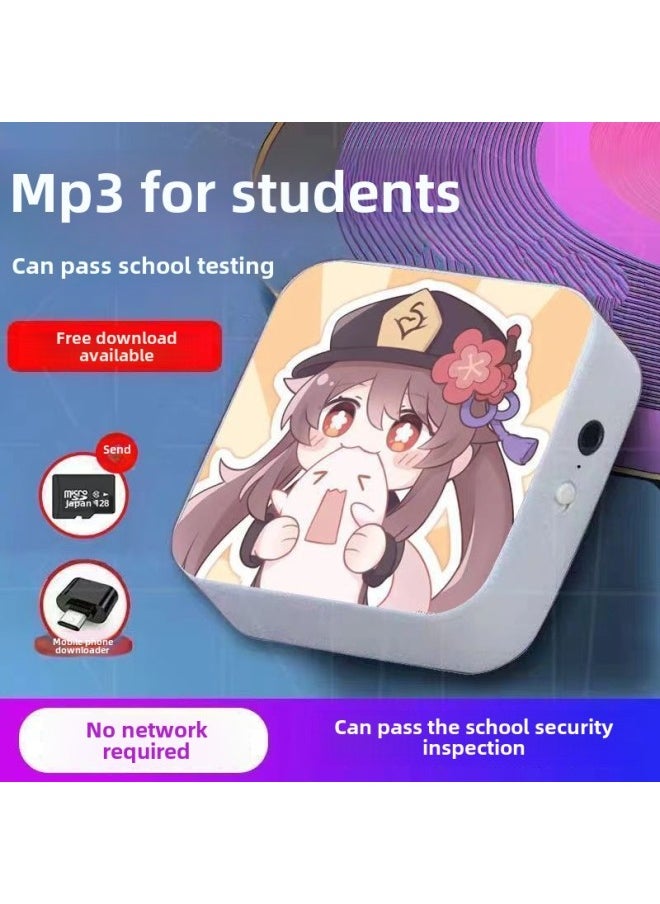 Direct Students Listen To Songs Outside The Mini Portable Player High School Students English Popular Songs Walkman-Body Color:[genshin Impact Walnut]-Memory Capacity:External + Full Set Of Accessories + 32g Memory Card