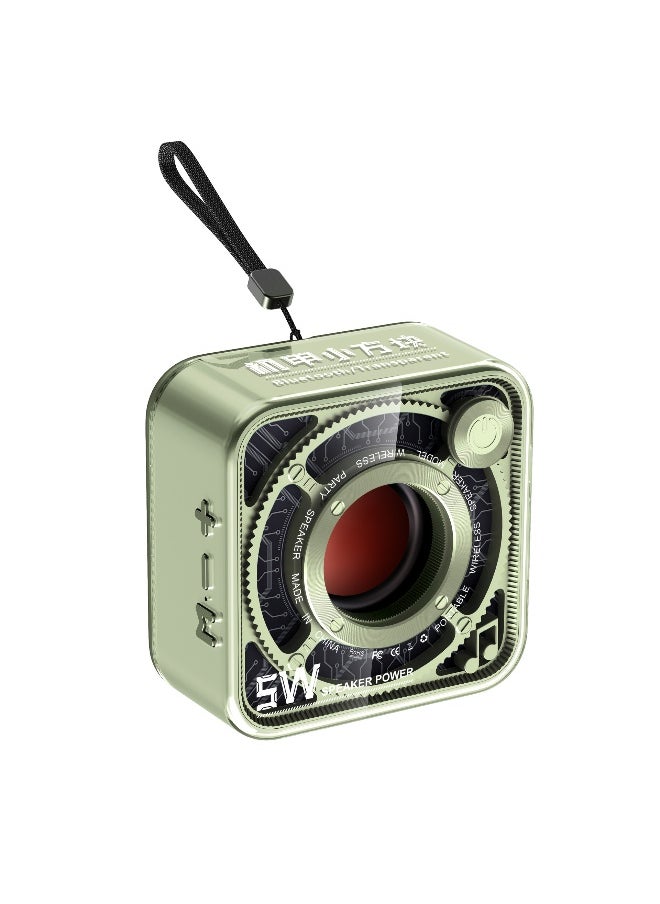 Transparent Mech Wind Small Steel Wireless Bluetooth Speaker Dazzling Outdoor Portable Subwoofer Small Speaker