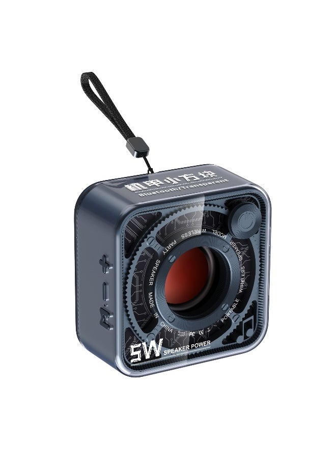 Transparent Mech Wind Small Steel Wireless Bluetooth Speaker Dazzling Outdoor Portable Subwoofer Small Speaker
