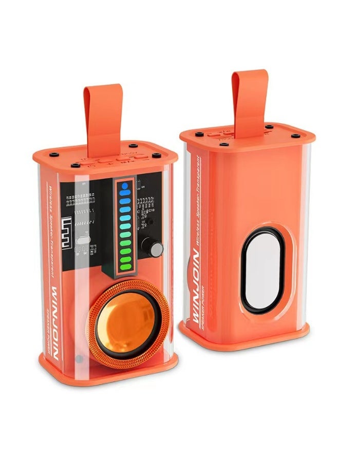 Transparent Mech Bluetooth Speaker Small Steel Outdoor Car Subwoofer Home Atmosphere Desktop Mini Speaker
