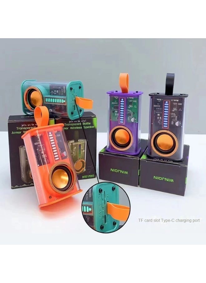 Transparent Mech Bluetooth Speaker Small Steel Outdoor Car Subwoofer Home Atmosphere Desktop Mini Speaker