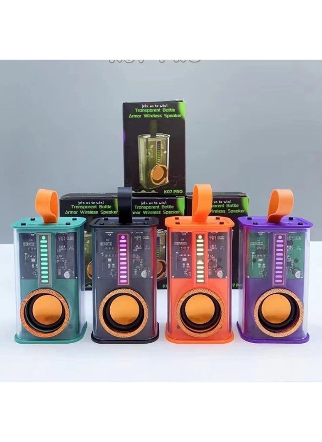 Transparent Mech Bluetooth Speaker Small Steel Outdoor Car Subwoofer Home Atmosphere Desktop Mini Speaker