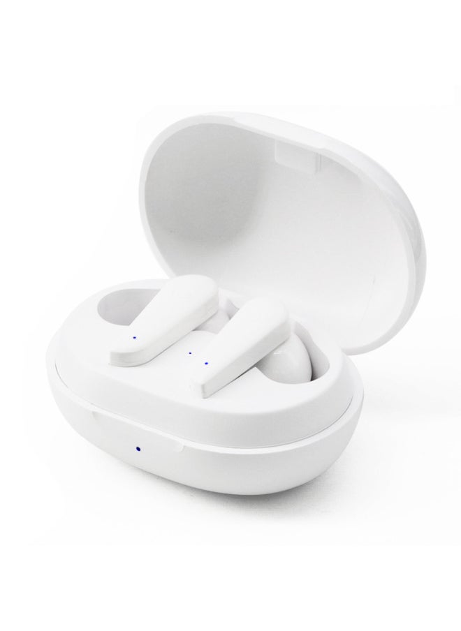Noise Reduction Bluetooth Headset 5.0 Heavy Bass In-ear Life Waterproof Sports Casual Wireless Headset Gaming Headset-Color:White