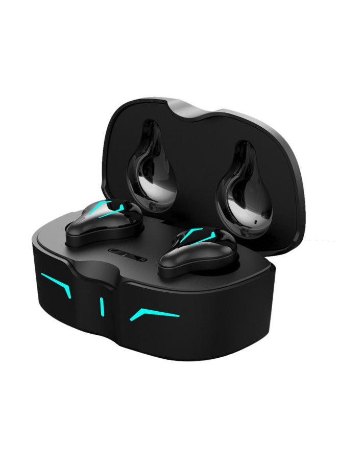 Wireless Gaming Bluetooth Headset 5.0 Low Latency Cool LED Breathing Light TWS Headset Surround Stereo-Color:Black