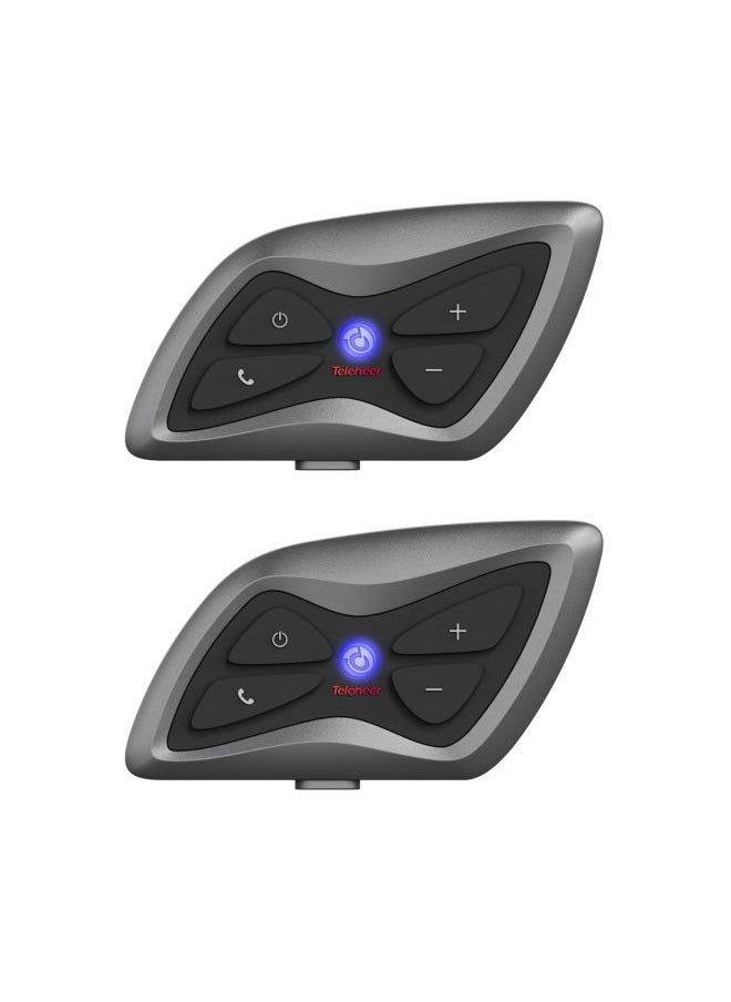 IP65 Waterproof Motorcycle Riding Headset T2 Motorcycle Double Intercom Headset Ultra Long Standby Bluetooth 5.0-Color:Two Pack
