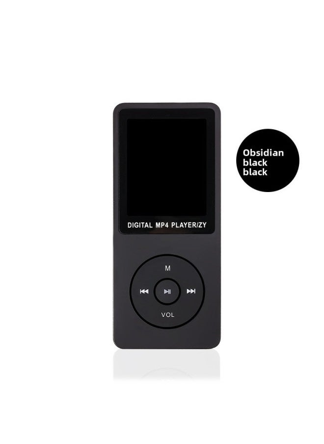MP4 Portable And Listening Student 1.8inch Card MP3 Bluetooth With External Sound MP3 Music Player ZY418-Body Color:Black-Memory Capacity:Bluetooth External Card Version + Full Set Of Accessories + 16G Card