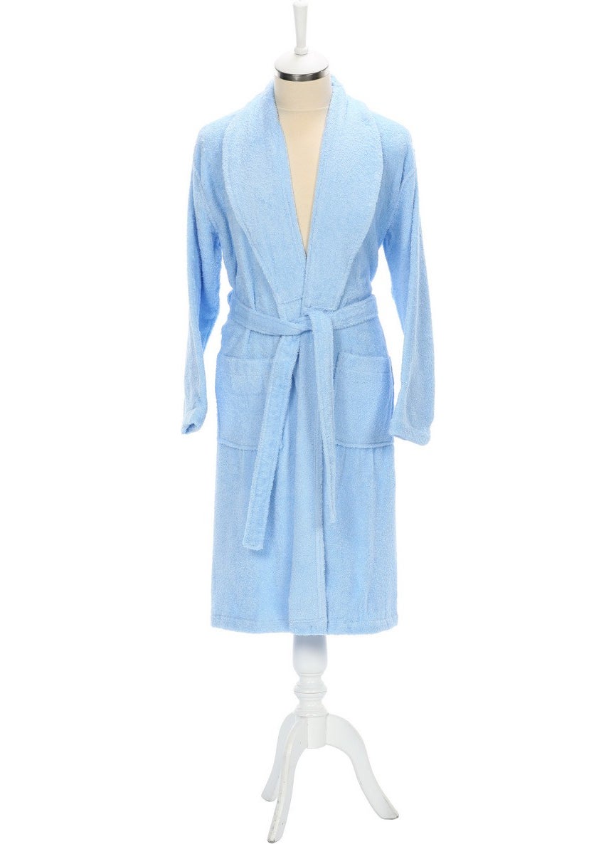 Colourist Shawl Collar Bathrobe Size L Aqua