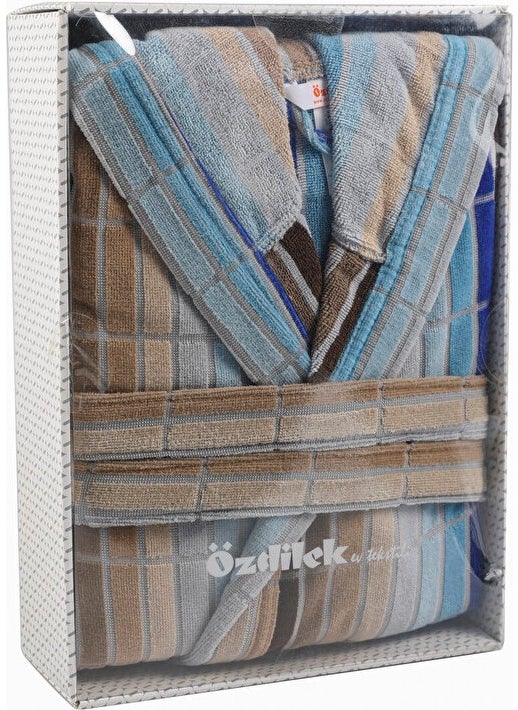 Ozdilek Hawai Line Velvet Hooded Bathrobe Xl Size
