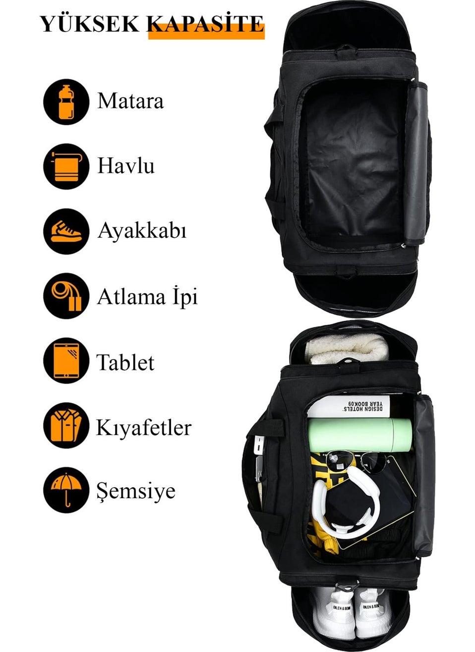 Unisex Long Strap Large Volume Bag Hand Luggage Cabin Size