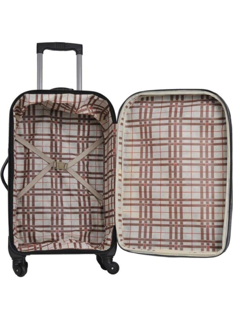 3-Piece Gusseted Fabric Suitcase Set (Cabin+Medium+Large Size)
