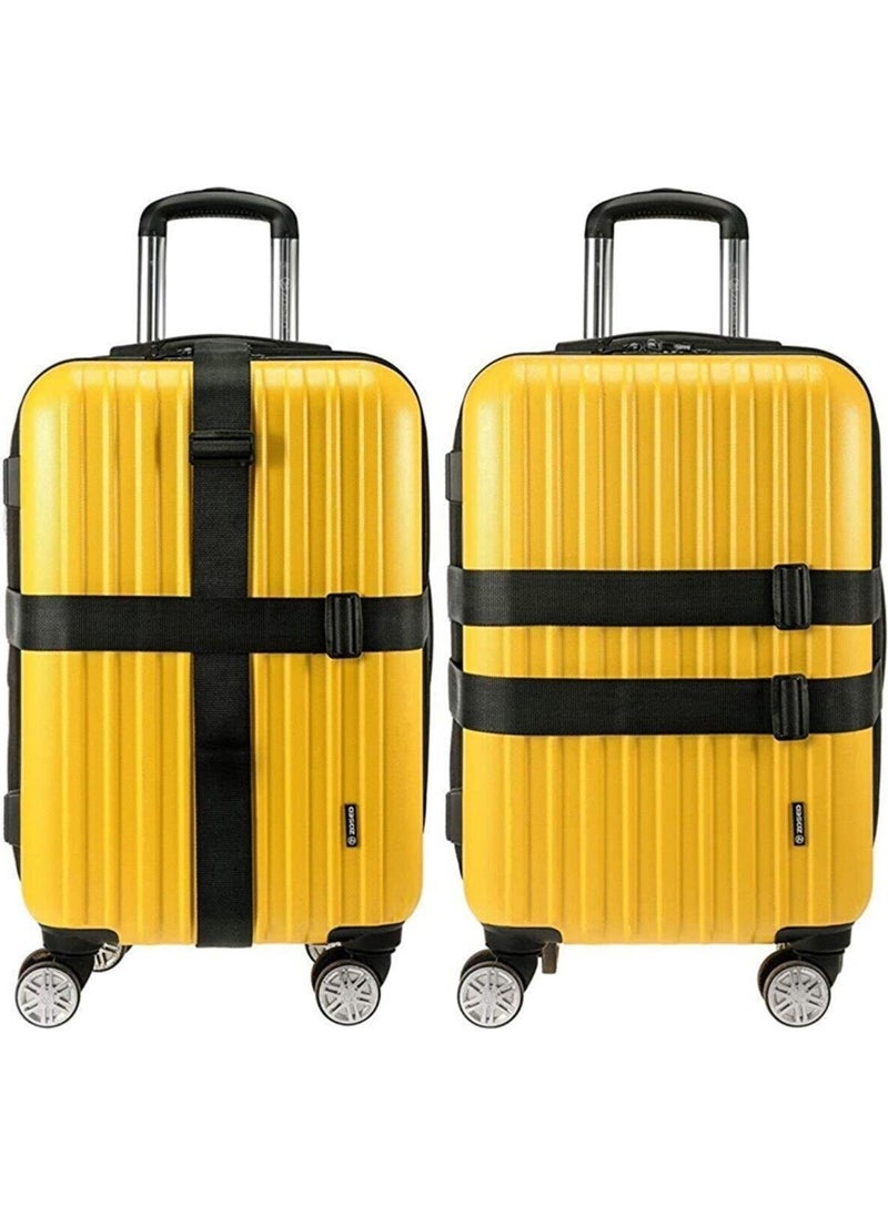 Başkent Bag Black 3 Pieces Luggage Suitcase Seat Belt