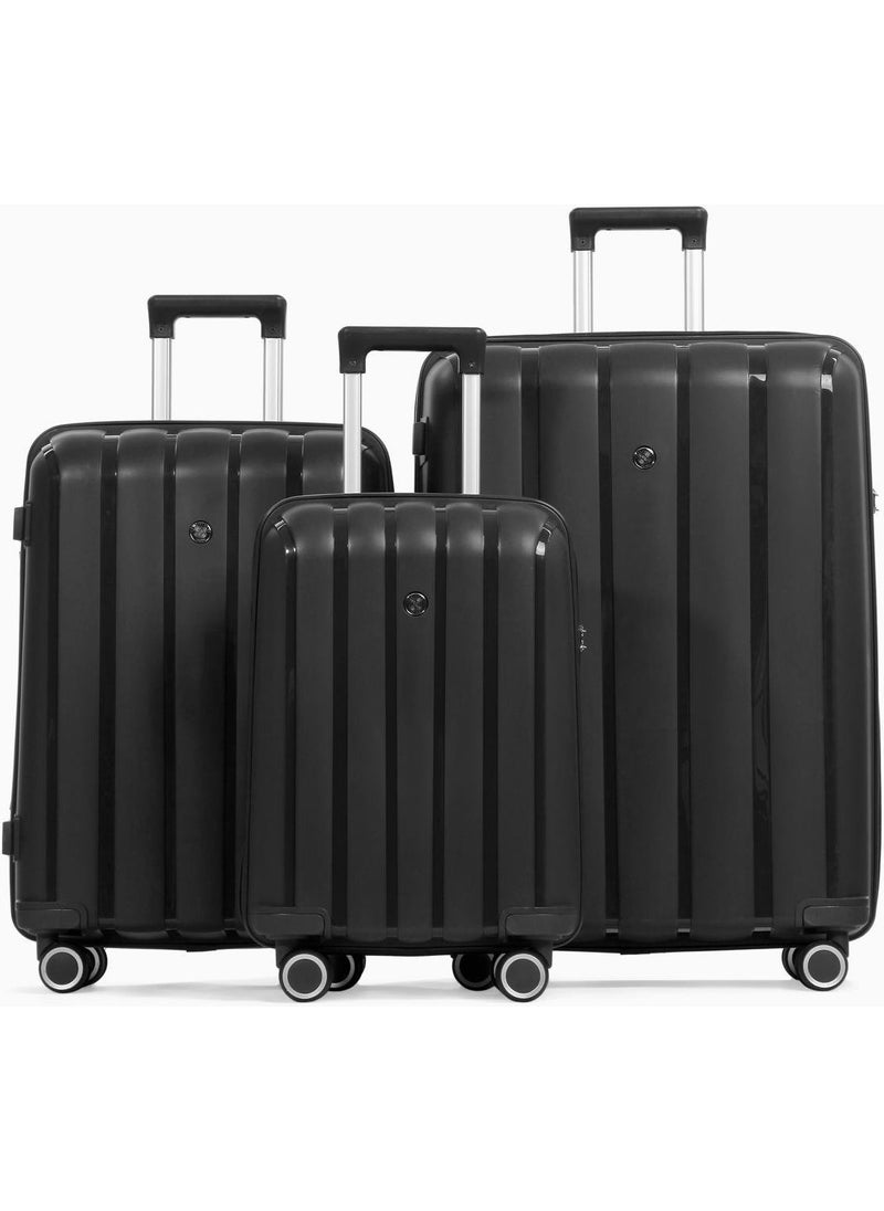 Policarbon 3-Piece Suitcase Set - Black - 241MC305S