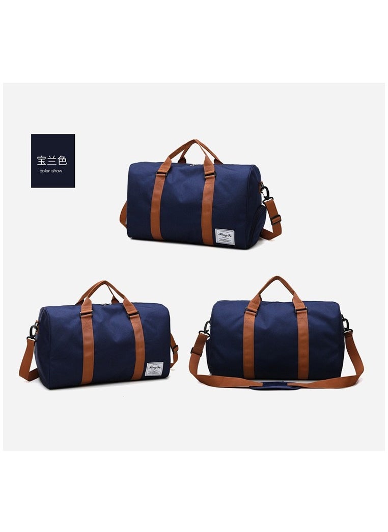 Zipper Closure Duffel Bag 48x30x24 Centimeter Blue/Brown