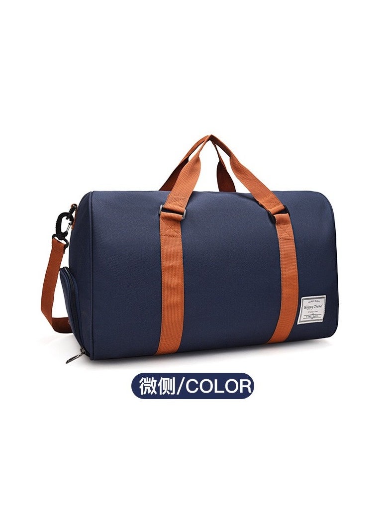 Zipper Closure Duffel Bag 48x30x24 Centimeter Blue/Brown