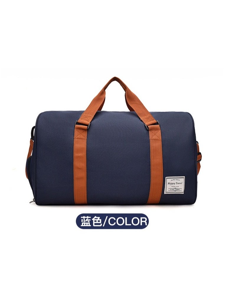 Zipper Closure Duffel Bag 48x30x24 Centimeter Blue/Brown