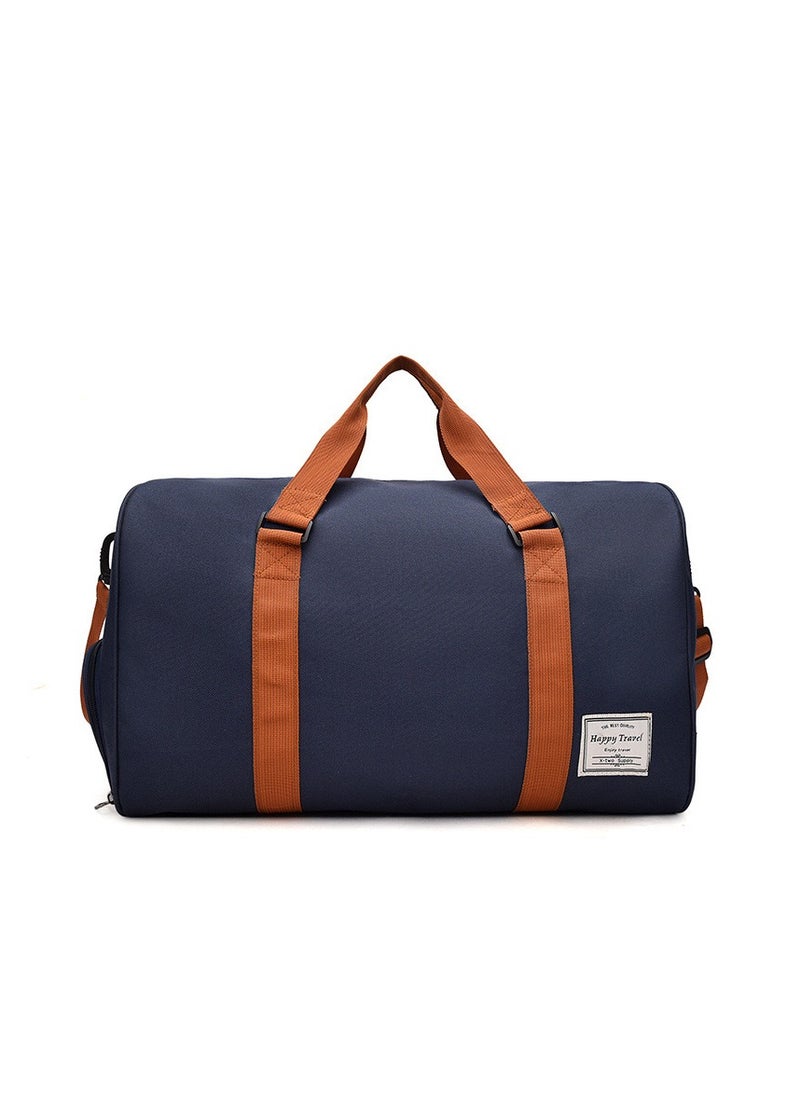 Zipper Closure Duffel Bag 48x30x24 Centimeter Blue/Brown