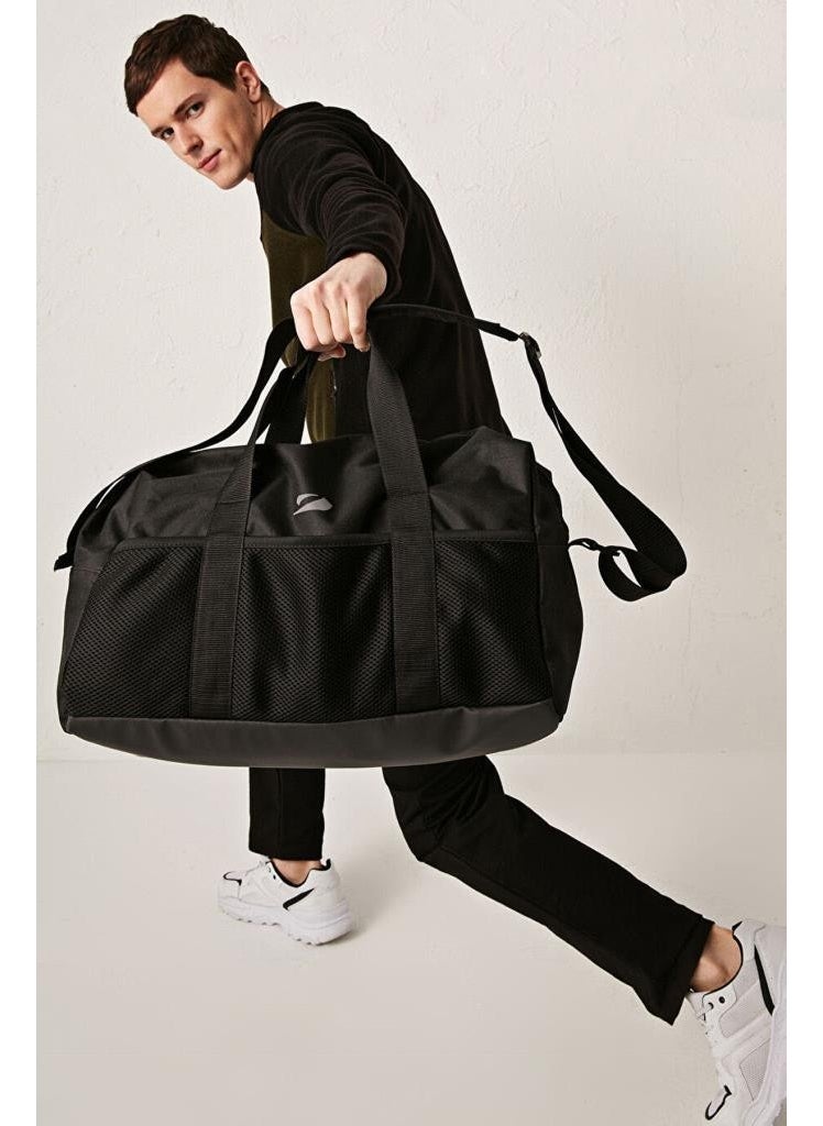 Shoe Compartment Sports Travel Bag Black 17830