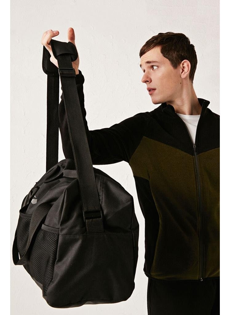 Shoe Compartment Sports Travel Bag Black 17830