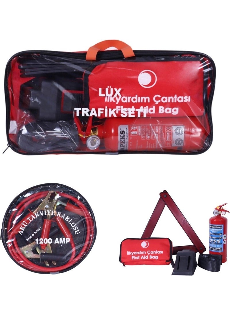 Halidi Luxury Traffic Set with Bag + 1200 Ampere Battery Booster Cable Special Set with Bag