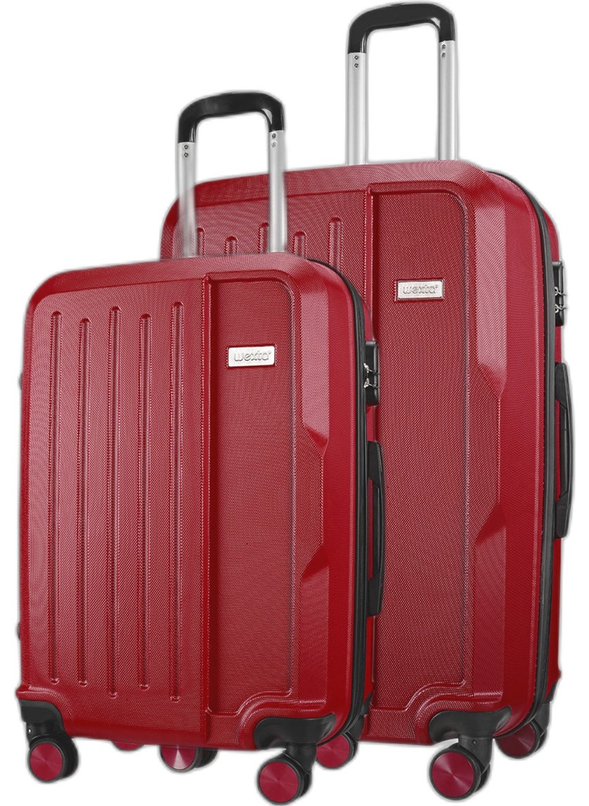 WX-210 Claret Red Large & Medium 2 Piece Suitcase Set
