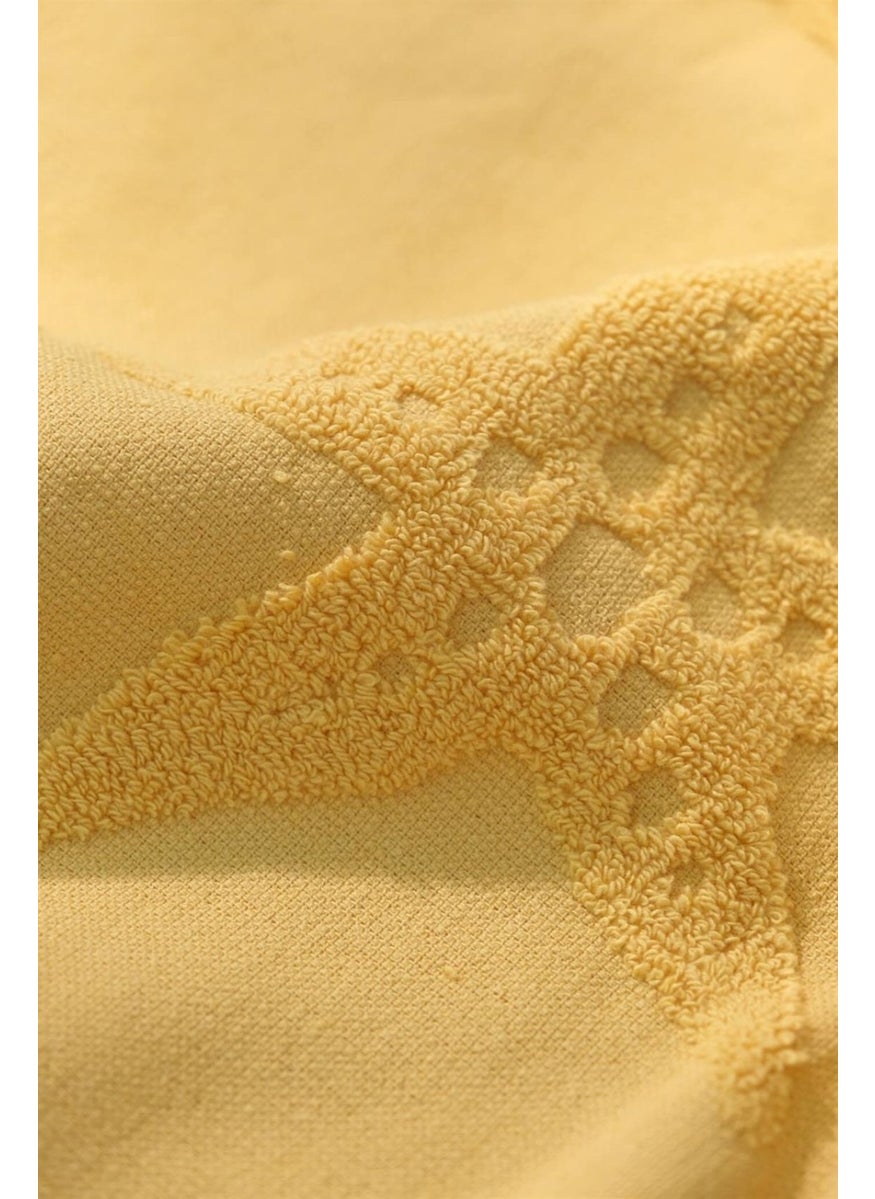 Trend 100% Cotton Embossed Beach Towel - Yellow
