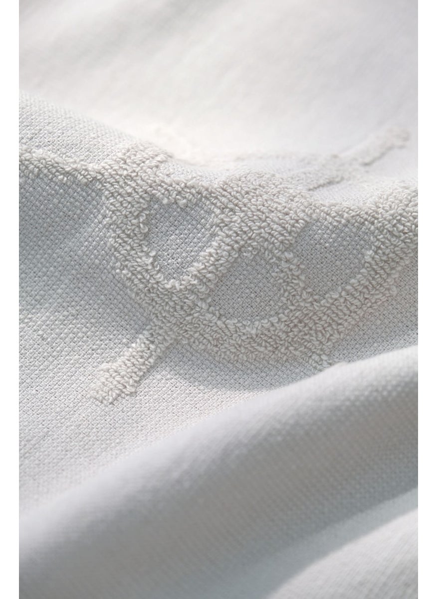 Trend 100% Cotton Embossed Beach Towel - Beige