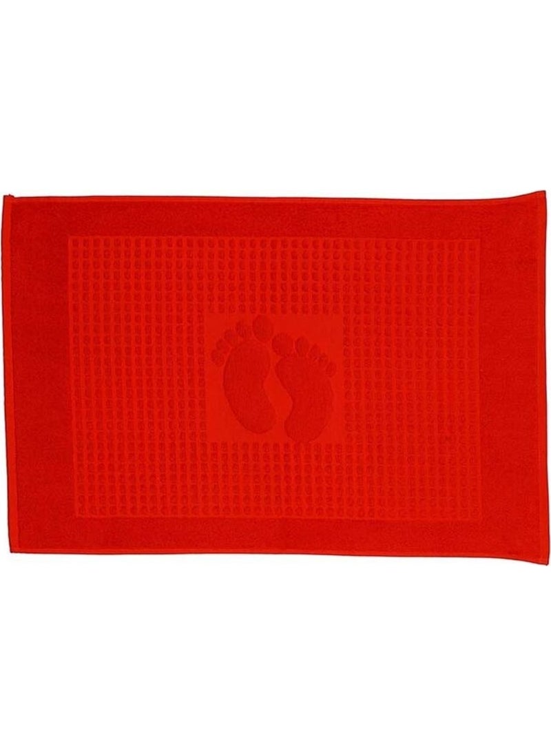 2 Piece Winter Foot Towel Mat Red