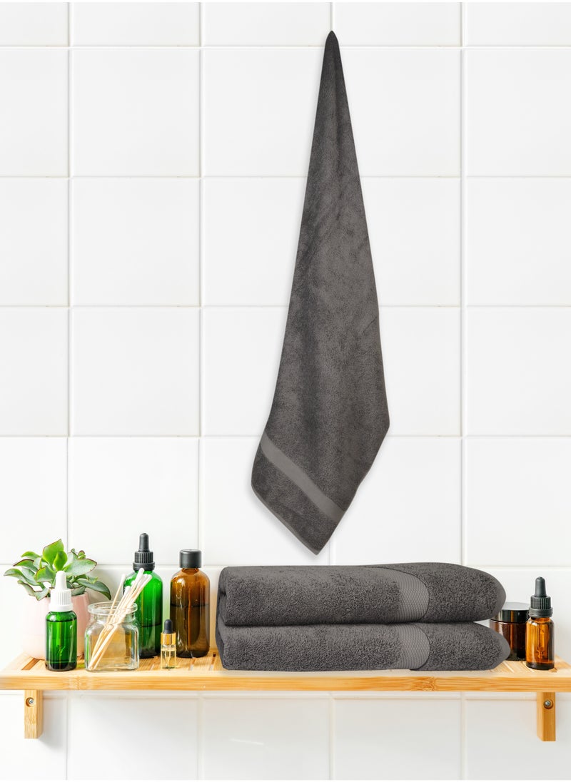 Bath Sheet Towels Premium Quality 100% Turkish Genuine Cotton Extra Large Highly Absorbent & Maximum Softness 600 GSM 90x180 cm Heavyweight Bathroom Bath Towel Bath Sheet- Dark Grey