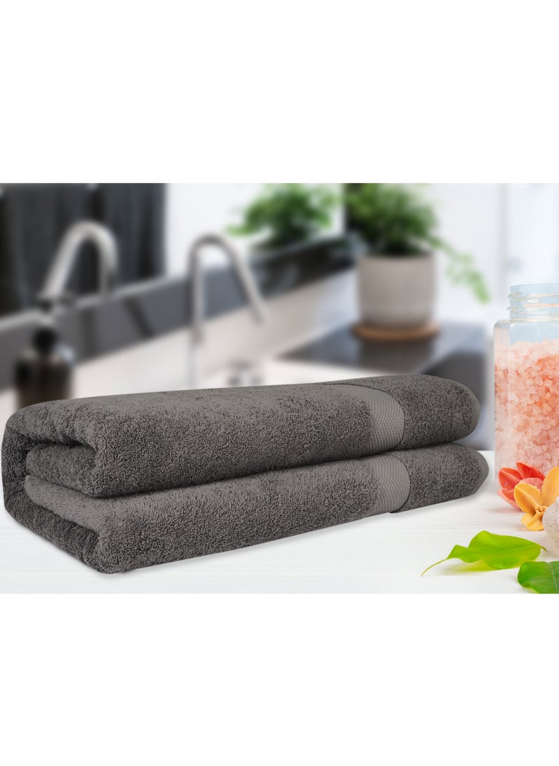 Bath Sheet Towels Premium Quality 100% Turkish Genuine Cotton Extra Large Highly Absorbent & Maximum Softness 600 GSM 90x180 cm Heavyweight Bathroom Bath Towel Bath Sheet- Dark Grey