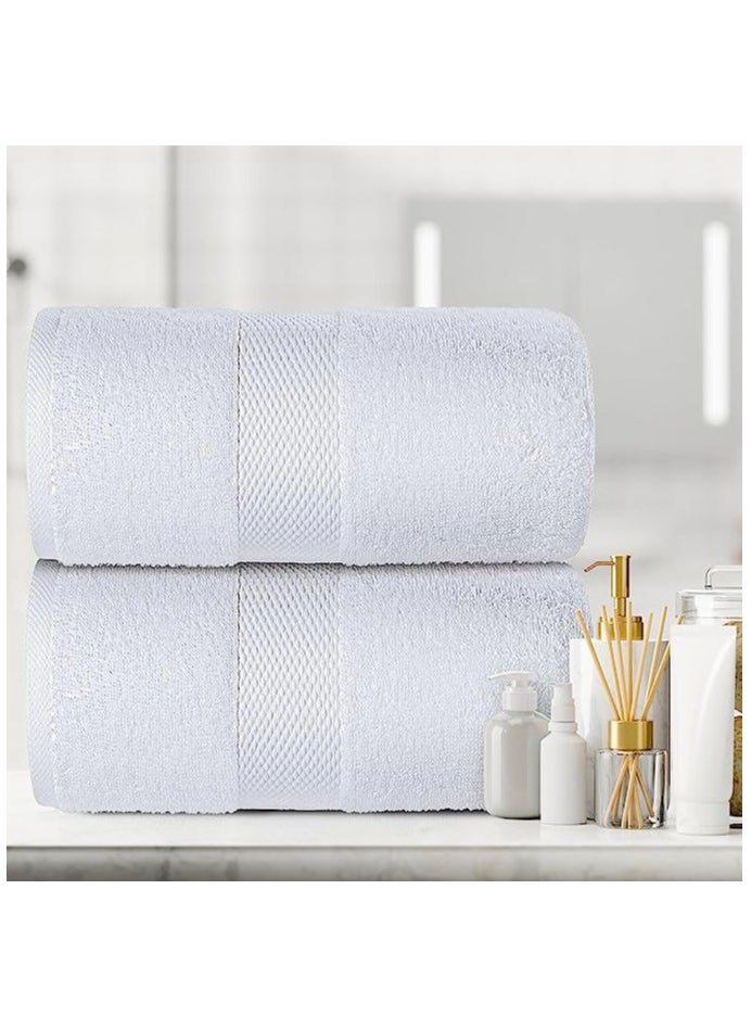 Bath Sheet Towels Premium Quality 100% Turkish Genuine Cotton Extra Large Highly Absorbent & Maximum Softness 600 GSM 90x180 cm Heavyweight Bathroom Bath Towel Bath Sheet- White