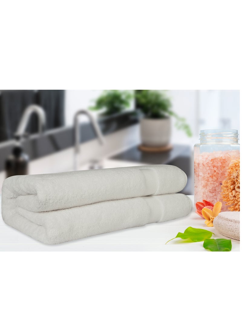 Bath Sheet Towels Premium Quality 100% Turkish Genuine Cotton Extra Large Highly Absorbent & Maximum Softness 600 GSM 90x180 cm Heavyweight Bathroom Bath Towel Bath Sheet- White