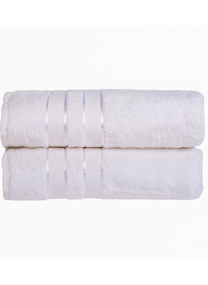 2 Piece Turkish Oversized Bath Sheets Bath Towels Super Soft, Absorbent & Large Size 100x150 cm, SPA & Beach Quality heavyweight Towels -  Bright White