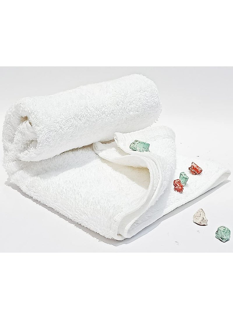 BeliveMe Hand Size Cotton Towel 40 x 65 cm Antibacterial Soft 550 GSM for Gym Home for Wash Basin Hand wash Towel Saloon White Hand Towel Set 2 Pieces