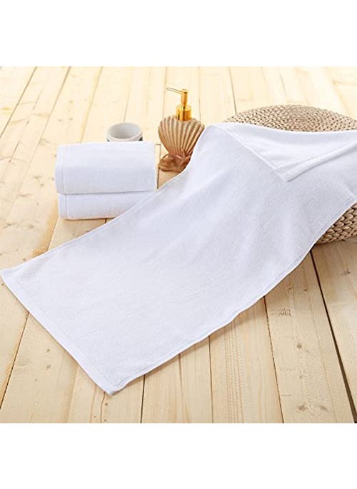 BeliveMe Hand Size Cotton Towel 40 x 65 cm Antibacterial Soft 550 GSM for Gym Home for Wash Basin Hand wash Towel Saloon White Hand Towel Set 2 Pieces