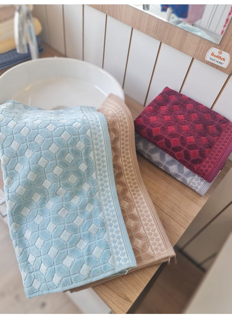 Decora 2-Piece Hand - Face Towel Mint - Beige 50 x 90 cm