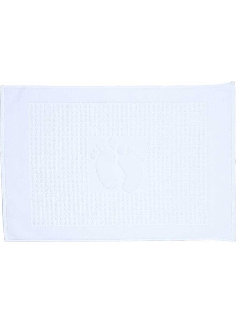 2 Pieces Winter Foot Towel Mat White
