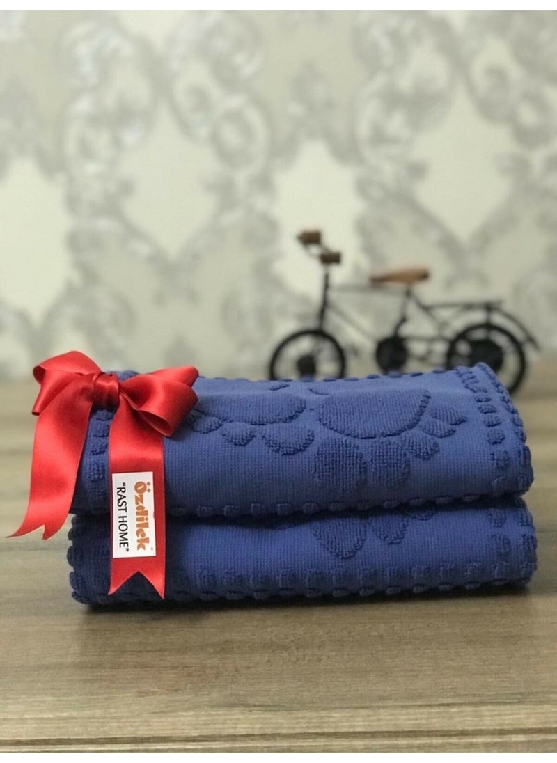2 Pack Bath Foot Towel Dark Blue
