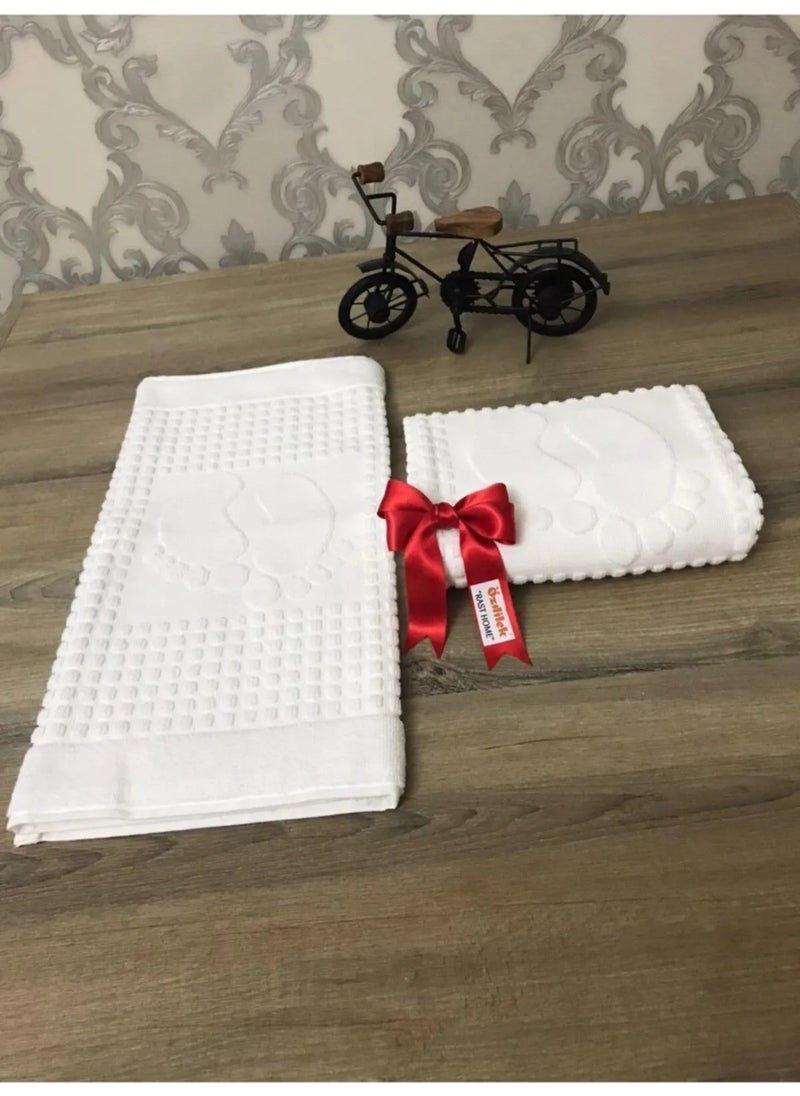 Bath Foot Towel Set of 2 (White)
