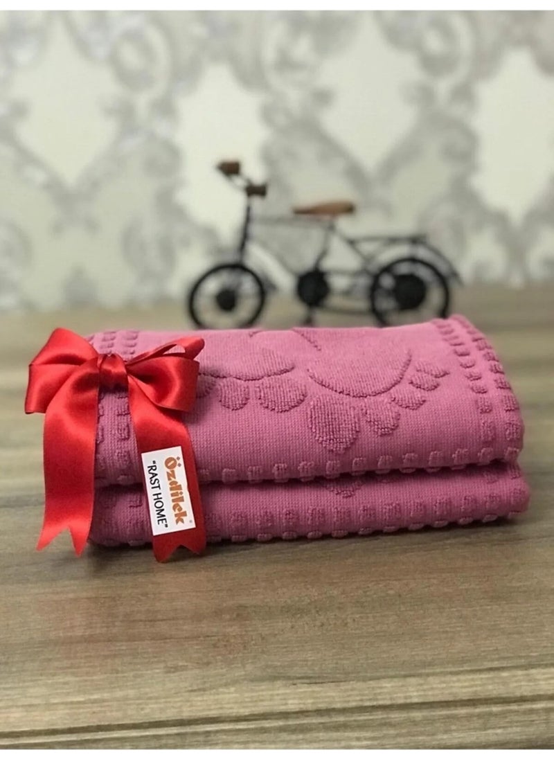 Bath Foot Towel Set of 2 (Dark Pink)